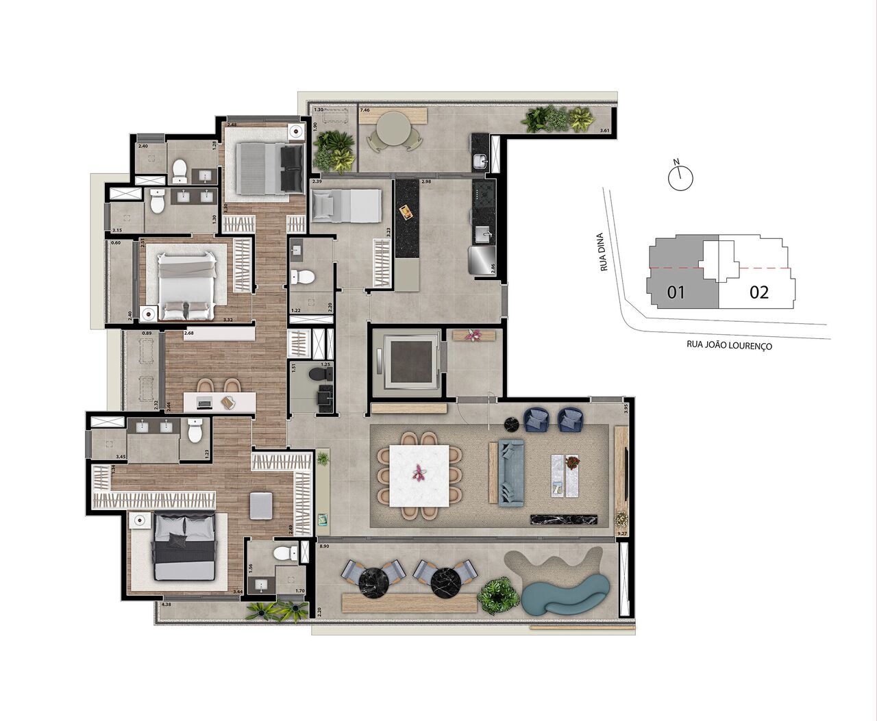 Apartamento à venda com 212m², 4 quartos com vaga - 18