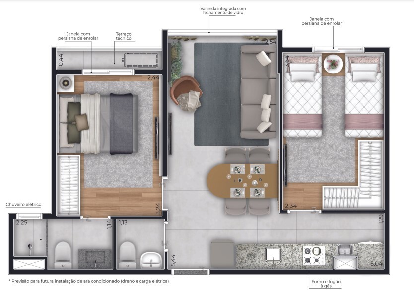 Apartamento à venda com 44m², 2 quartos com vaga - 15