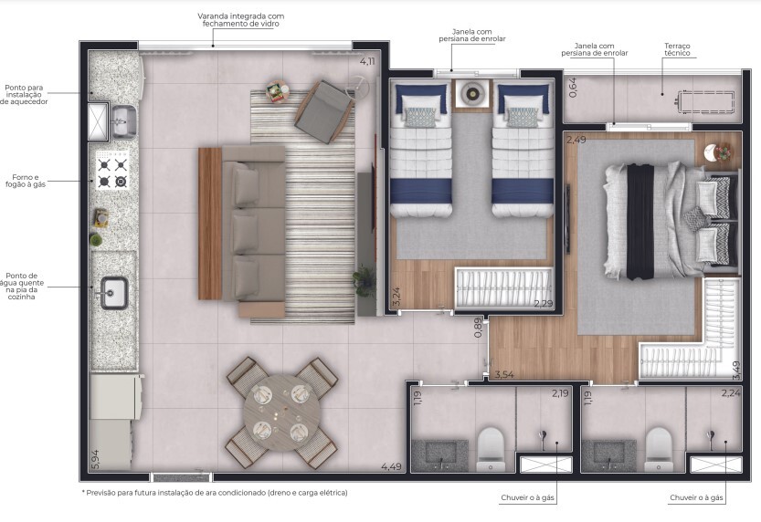 Apartamento à venda com 56m², 2 quartos com vaga - 15