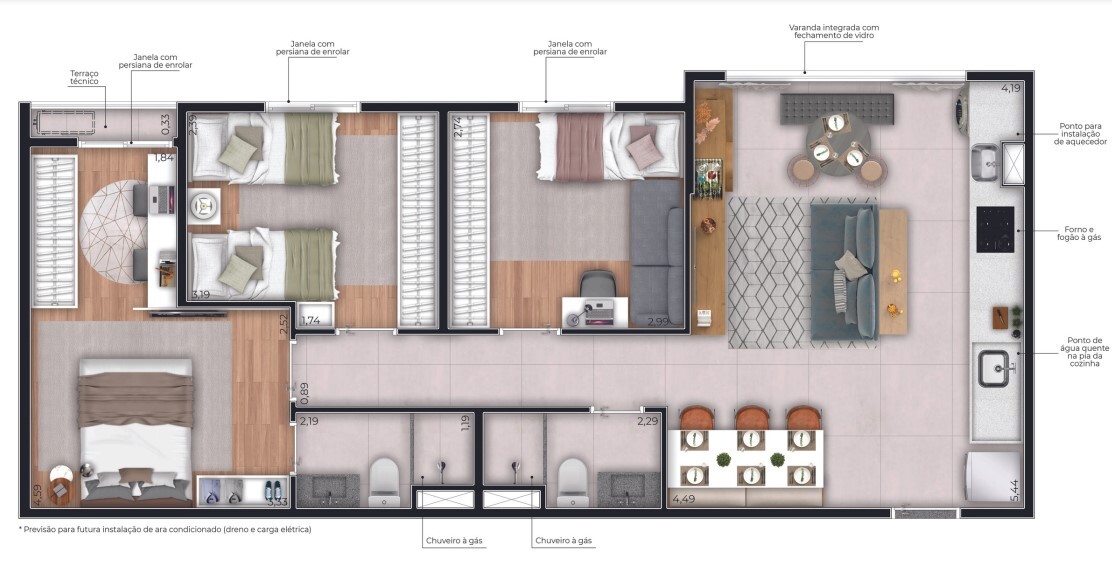 Apartamento à venda com 70m², 3 quartos com vaga - 15