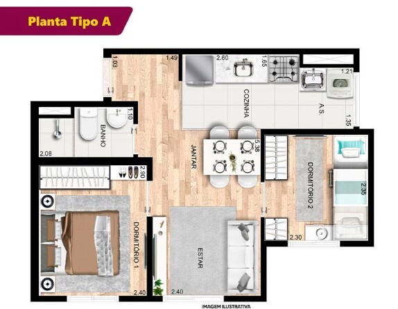 Apartamento à venda com 37m², 2 quartos sem vaga - 13