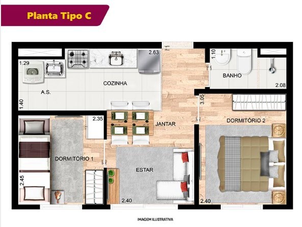 Apartamento à venda com 34m², 2 quartos com vaga - 13