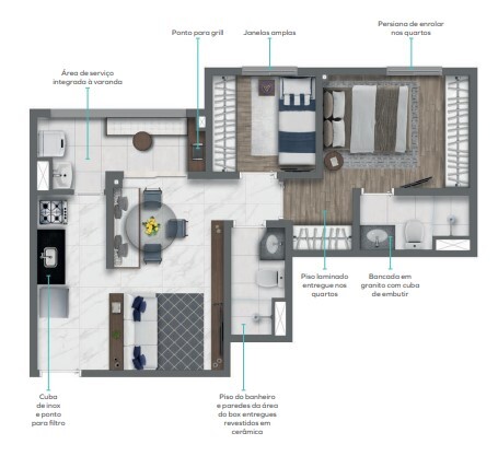 Apartamento à venda com 49m², 2 quartos com vaga - 20