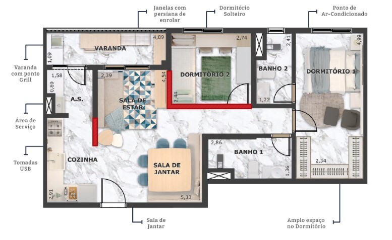 Apartamento à venda com 62m², 2 quartos sem vaga - 22