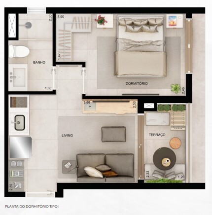 Apartamento à venda com 29m², 1 quarto sem vaga - 20