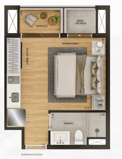 Studio à venda com 25m², 0 quartos sem vaga - 20