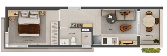 Apartamento à venda com 37m², 1 quarto sem vaga - 25