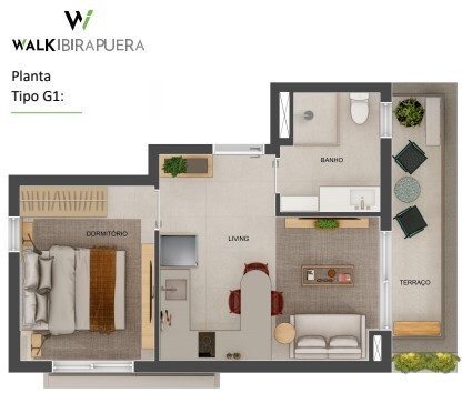 Apartamento à venda com 40m², 1 quarto sem vaga - 25