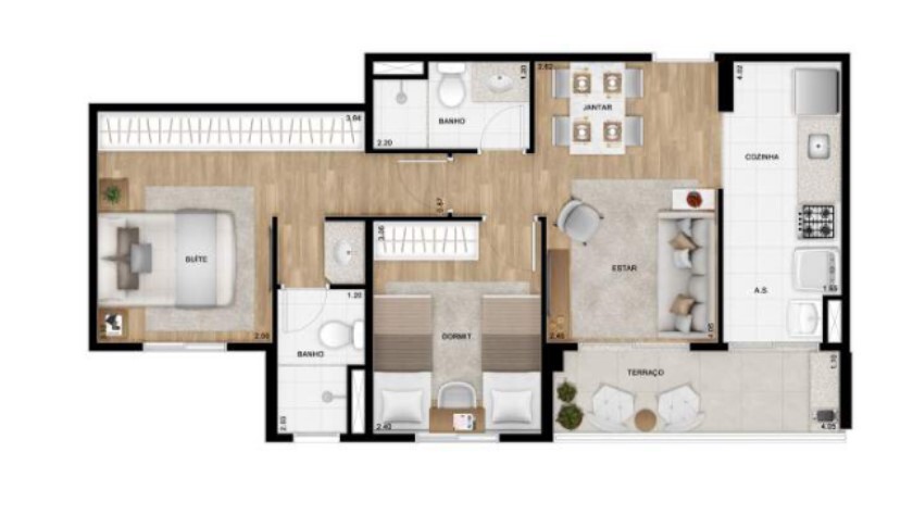 Apartamento à venda com 55m², 2 quartos com vaga - 24