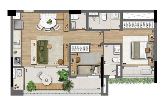 Apartamento à venda com 71m², 2 quartos com vaga - 22