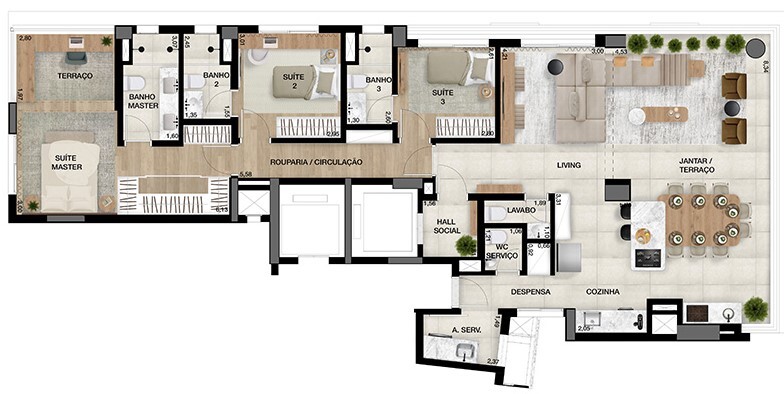 Apartamento à venda com 167m², 3 quartos com vaga - 16