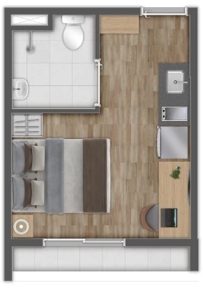 Studio à venda com 19m², 0 quartos sem vaga - 18