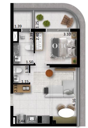 Apartamento à venda com 43m², 1 quarto sem vaga - 13