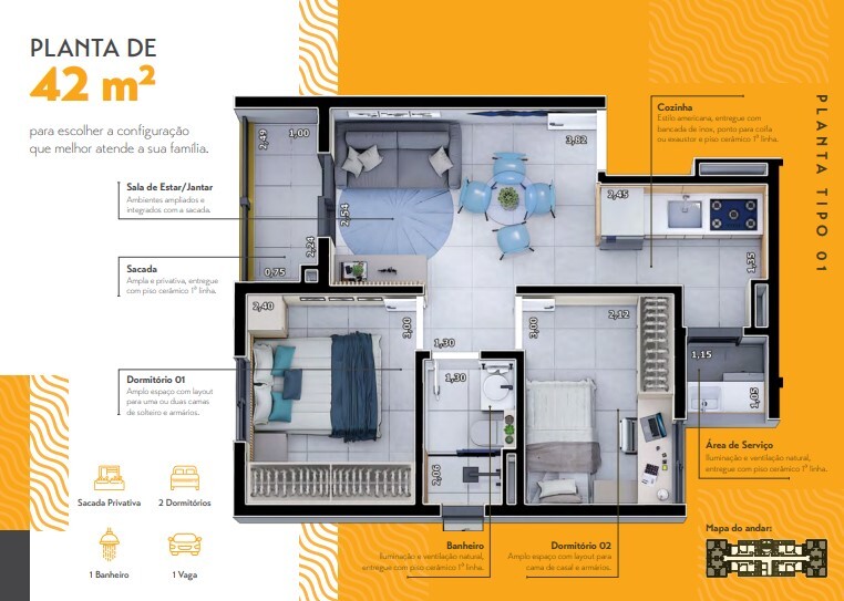 Apartamento à venda com 42m², 2 quartos com vaga - 11