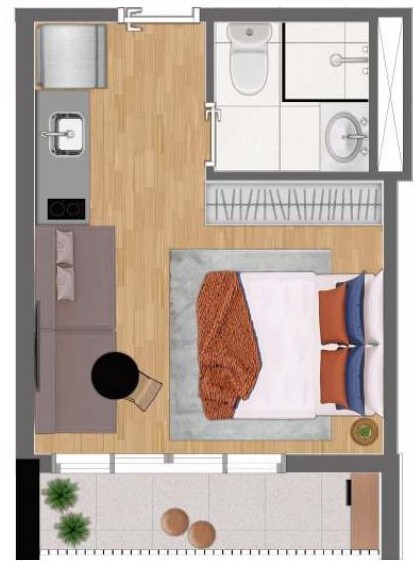 Studio à venda com 22m², 0 quartos sem vaga - 12