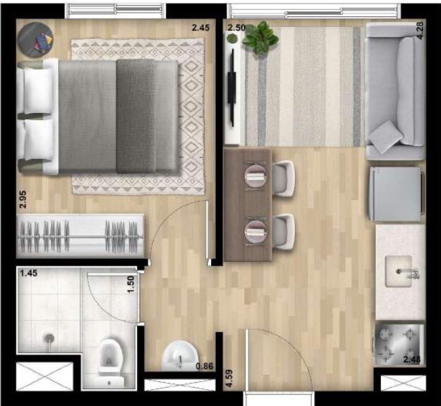 Apartamento à venda com 25m², 1 quarto sem vaga - 18