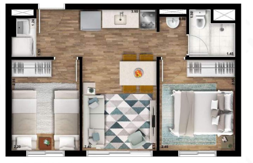 Apartamento à venda com 37m², 2 quartos com vaga - 18