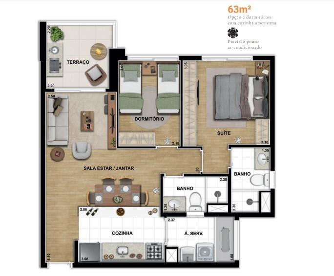 Apartamento à venda com 63m², 2 quartos com vaga - 16