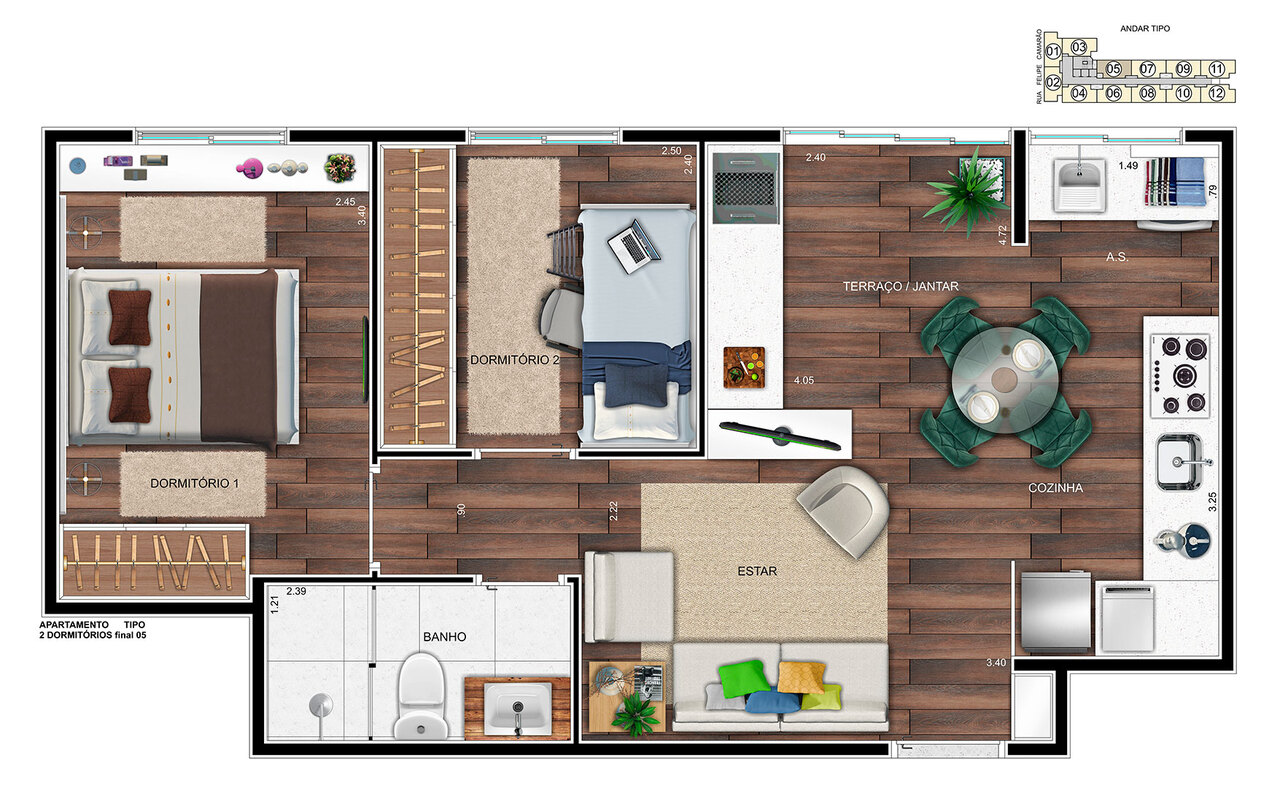 Apartamento à venda com 43m², 2 quartos com vaga - 17