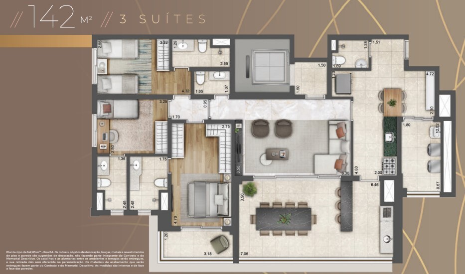 Apartamento à venda com 142m², 3 quartos com vaga - 20