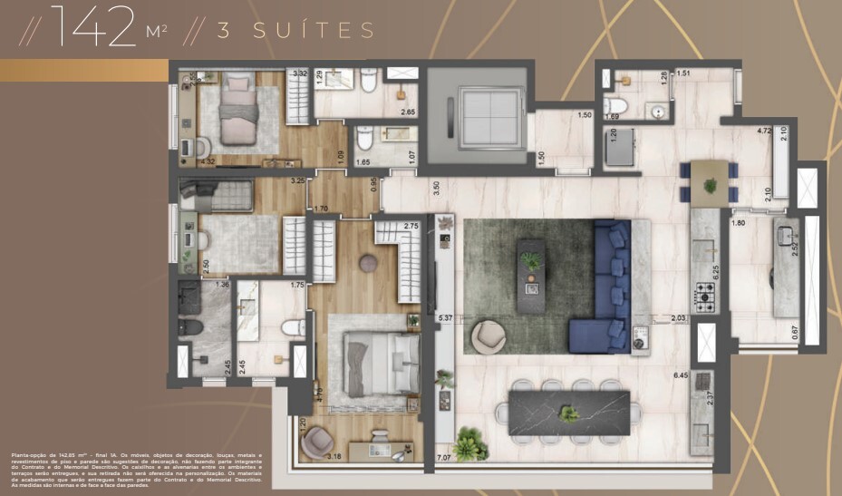 Apartamento à venda com 142m², 3 quartos com vaga - 21