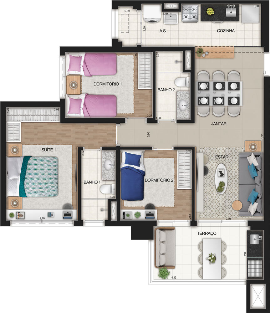 Apartamento à venda com 83m², 3 quartos com vaga - 25