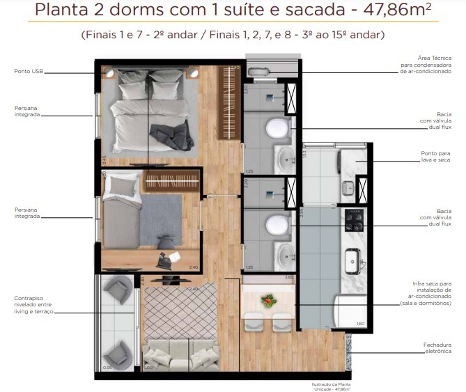 Apartamento à venda com 47m², 2 quartos com vaga - 17