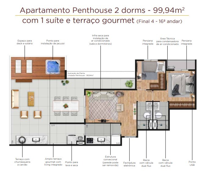 Apartamento à venda com 96m², 2 quartos com vaga - 17