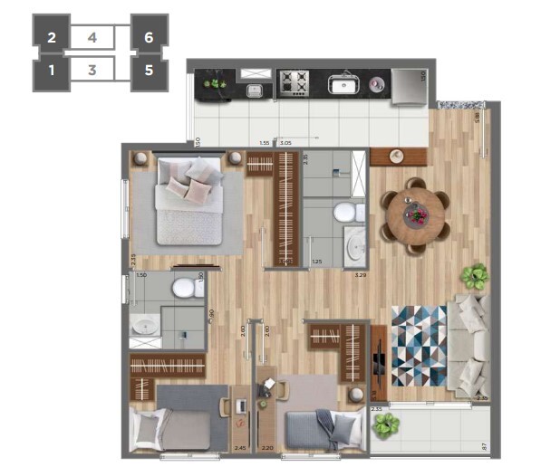 Apartamento à venda com 56m², 2 quartos com vaga - 20