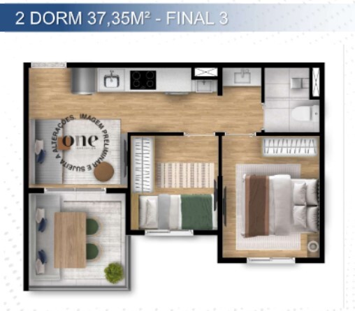 Apartamento à venda com 37m², 2 quartos sem vaga - 11