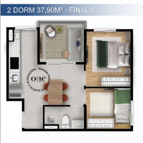 Apartamento à venda com 37m², 2 quartos sem vaga - 12