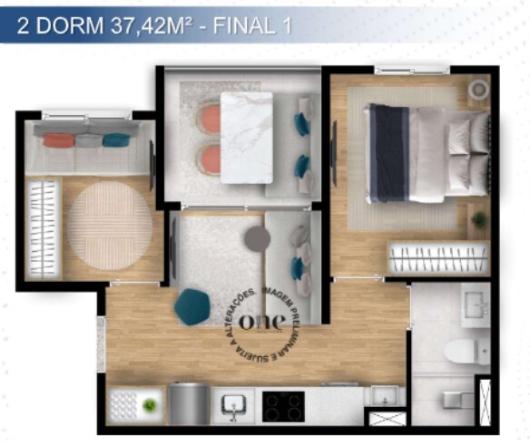 Apartamento à venda com 37m², 2 quartos sem vaga - 13