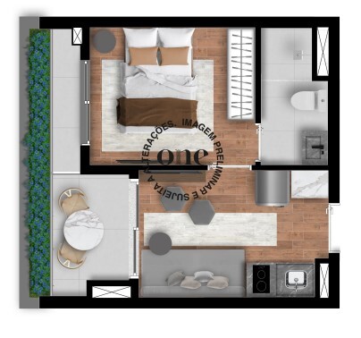 Apartamento à venda com 30m², 1 quarto sem vaga - 19