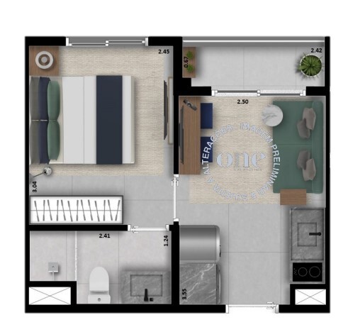 Apartamento à venda com 21m², 1 quarto sem vaga - 8