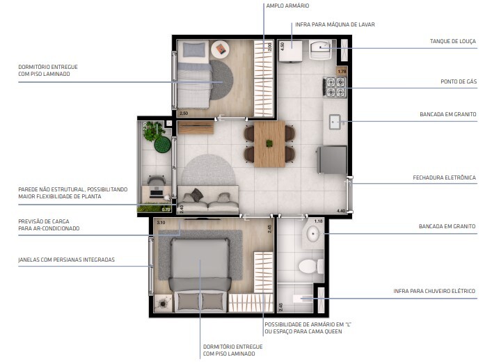 Apartamento à venda com 36m², 2 quartos sem vaga - 19