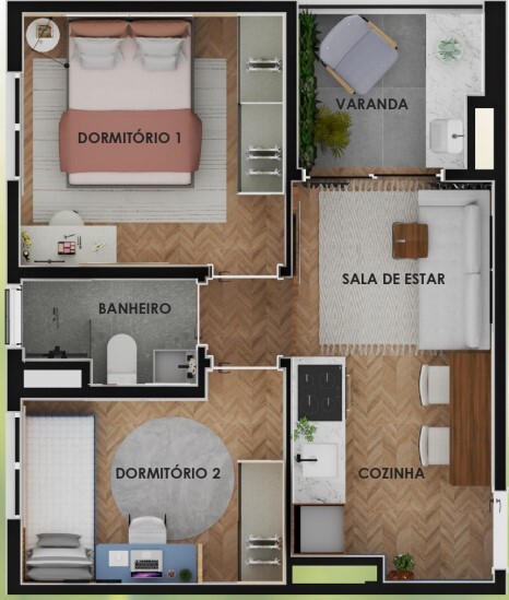 Apartamento à venda com 37m², 2 quartos sem vaga - 17