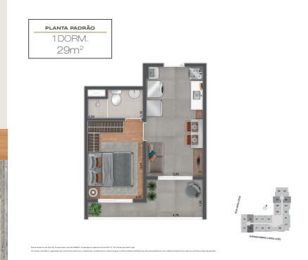 Apartamento à venda com 29m², 1 quarto sem vaga - 22