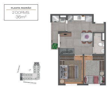 Apartamento à venda com 36m², 2 quartos sem vaga - 22