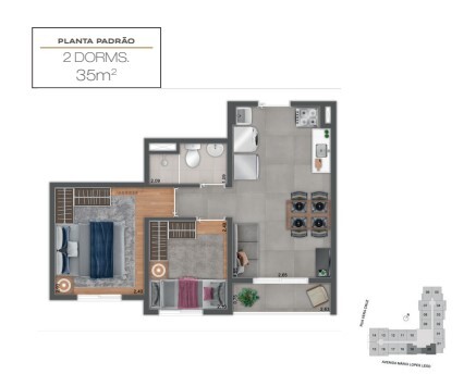 Apartamento à venda com 36m², 2 quartos sem vaga - 23