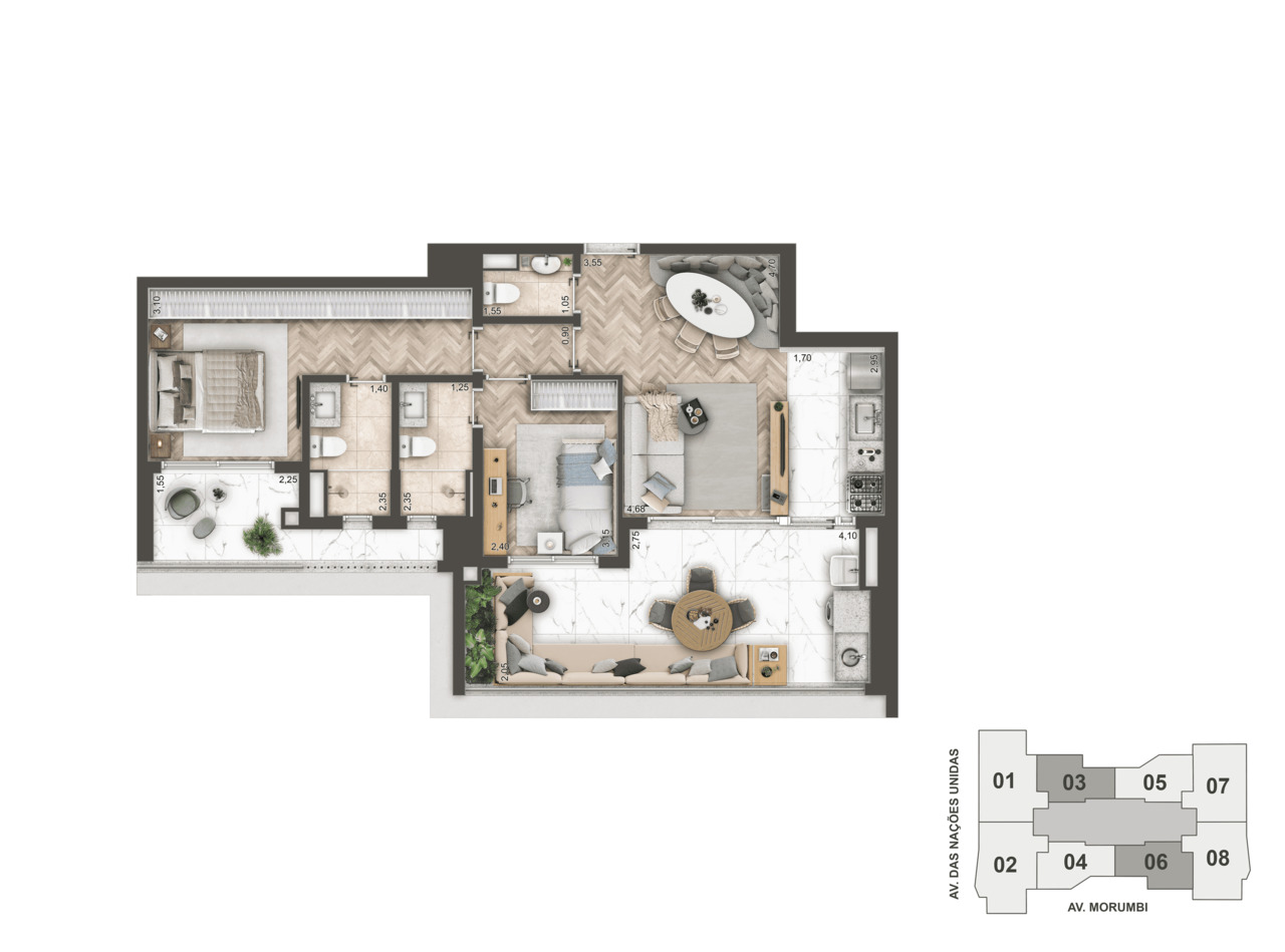 Apartamento à venda com 89m², 2 quartos com vaga - 20