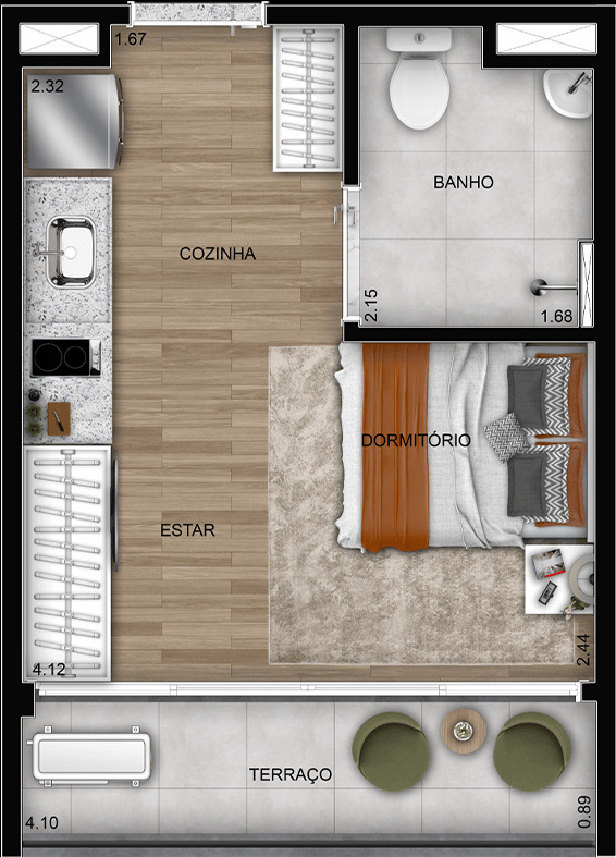 Studio à venda com 26m², 0 quartos sem vaga - 17