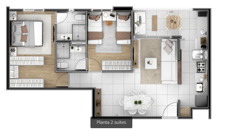 Apartamento à venda com 64m², 2 quartos com vaga - 17