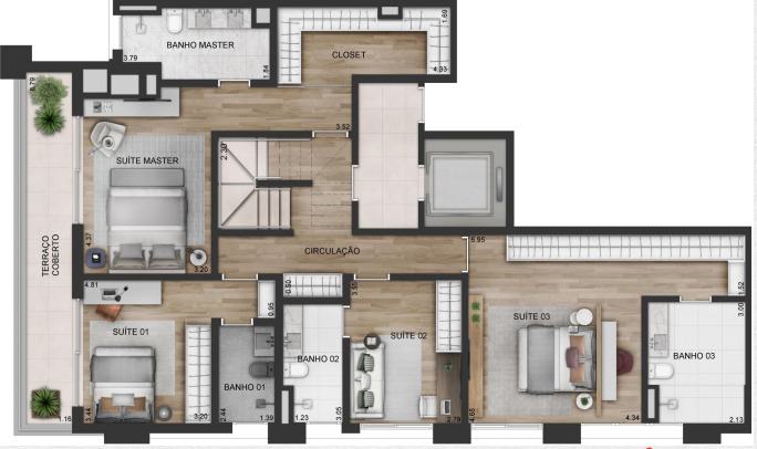 Apartamento à venda com 357m², 4 quartos com vaga - 14