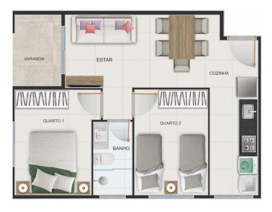 Apartamento à venda com 43m², 2 quartos sem vaga - 8