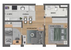 Apartamento à venda com 33m², 2 quartos sem vaga - 27