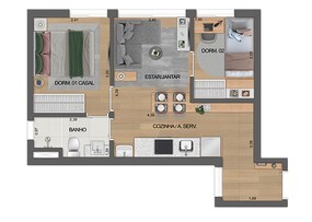 Apartamento à venda com 37m², 2 quartos sem vaga - 27