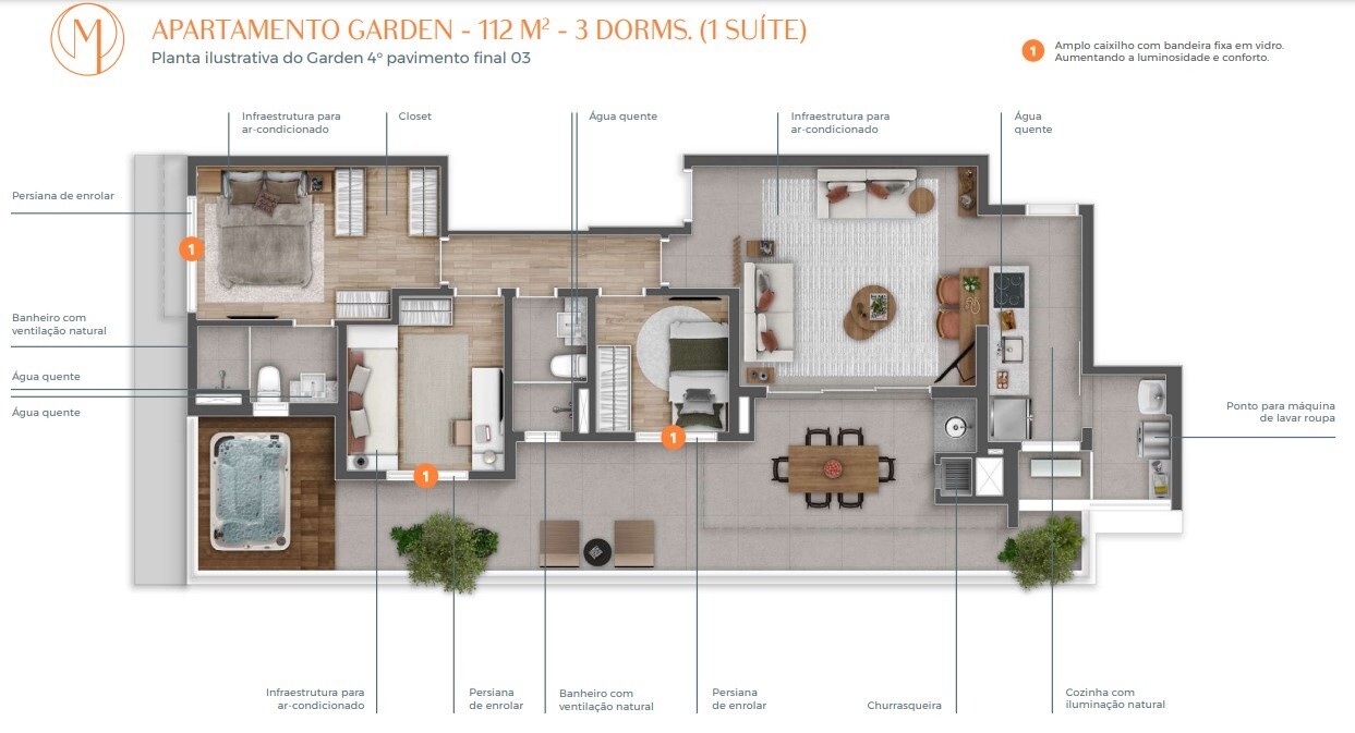 Apartamento à venda com 112m², 3 quartos com vaga - 20