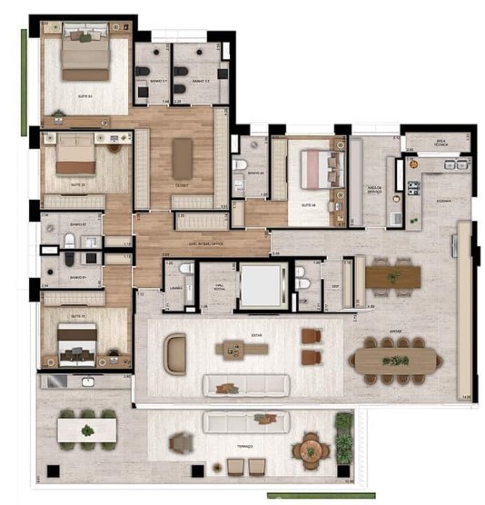 Apartamento à venda com 301m², 4 quartos com vaga - 37