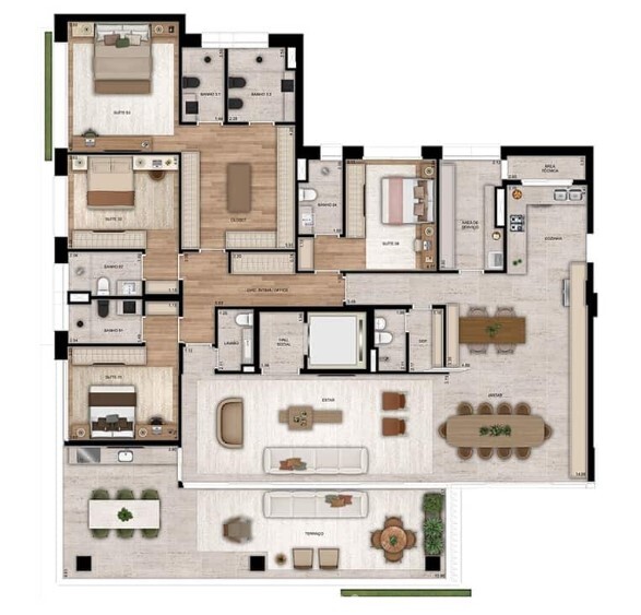 Apartamento à venda com 301m², 4 quartos com vaga - 38