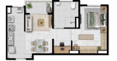 Apartamento à venda com 43m², 2 quartos sem vaga - 37